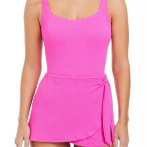 Crown & Ivy Textured Scalloped 1 Piece Swimsuit